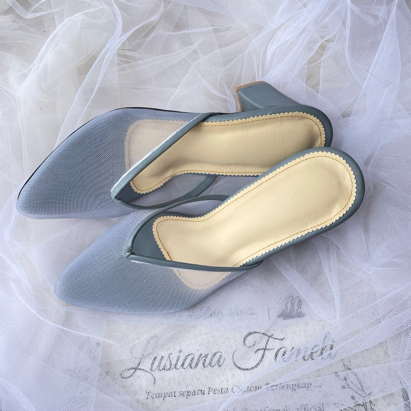 LUSIANA | Sepatu sendal wanita  heels kondangan ootd wedding pengantin selop heels hak tahu bebas re