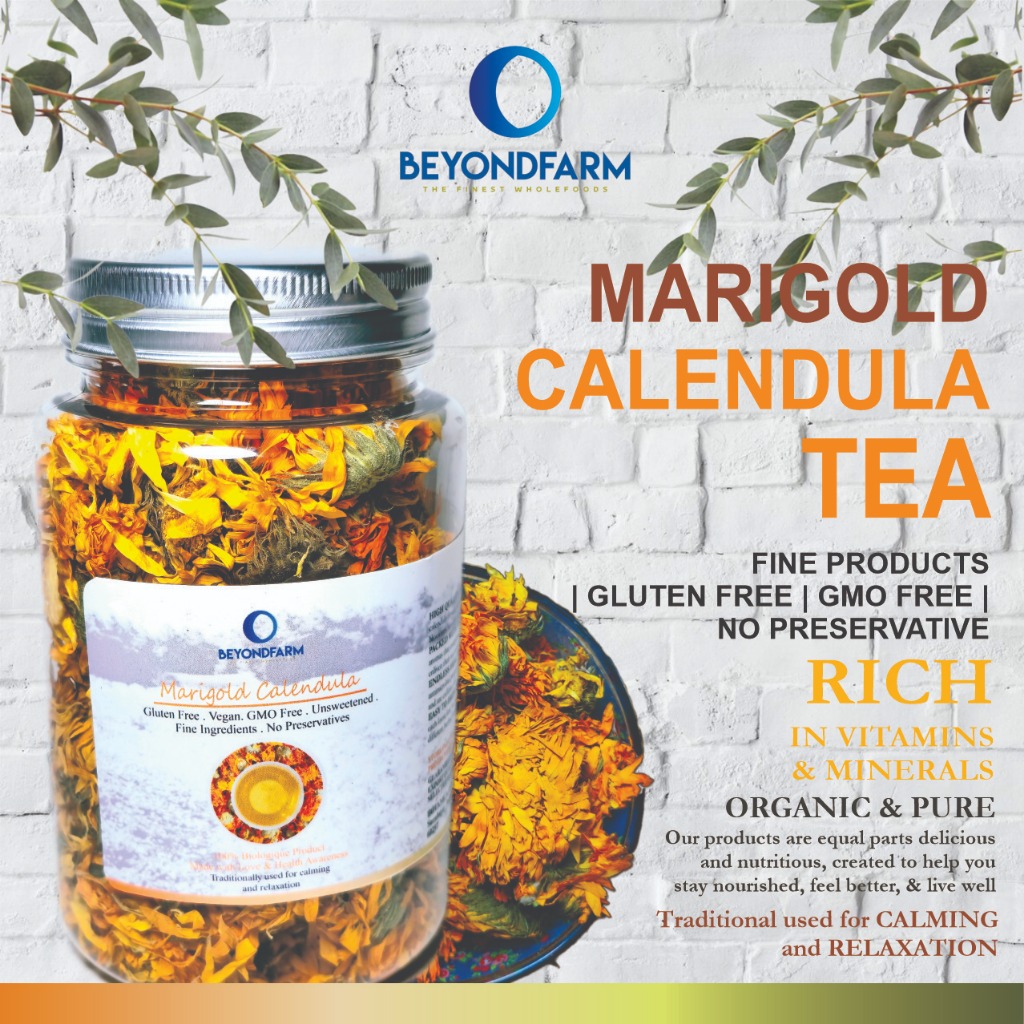 

BEYONDFARM Marigold Calendula Flower Tea Import / Teh Bunga Calendula / Teh Insomnia 250 gr - 1 Kg