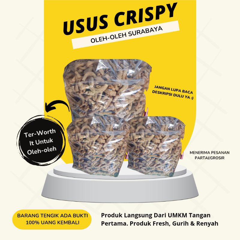 

Usus Crispy 250 gram Khas Kenjeran Surabaya