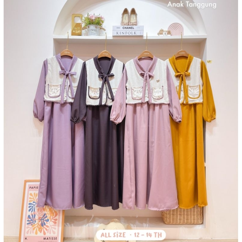 Gamis Anak Perempuan Tanggung 12-14 Tahun , Gamis Rompi Anak Tanggung Junior