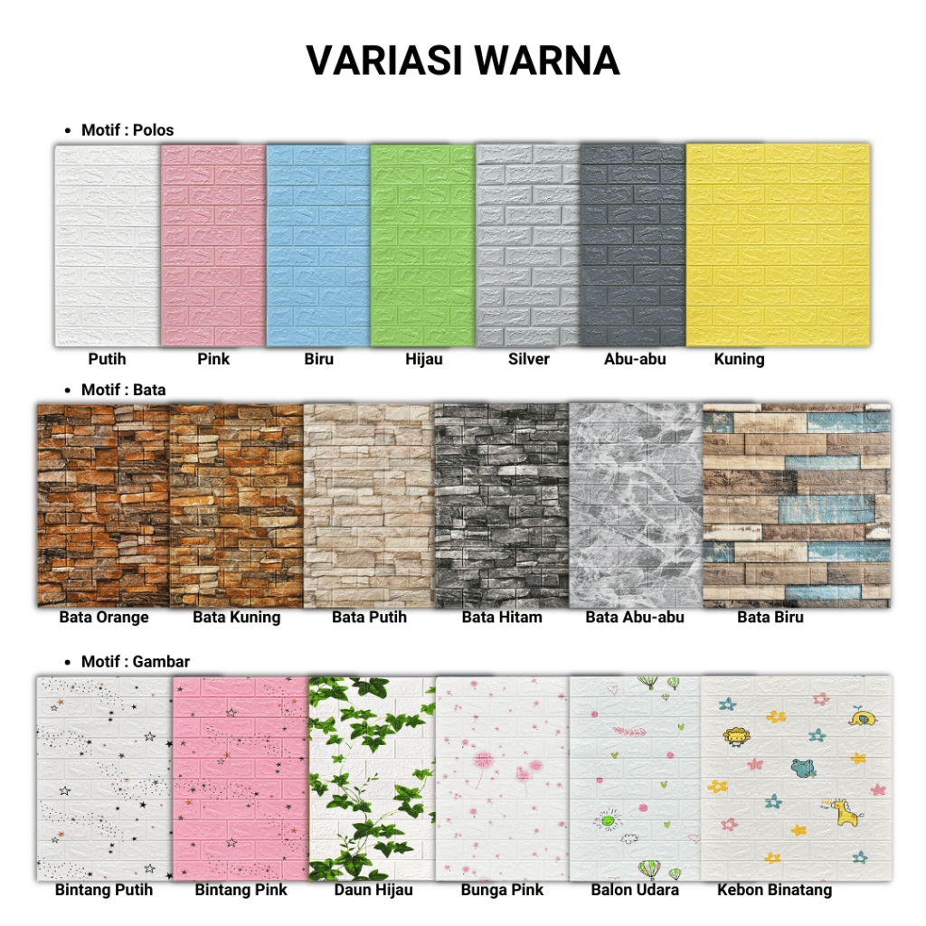 Wallfoam Sticker Tebal / Foam Aesthetic Ruang Tamu Plafon Batu Bata Dekorasi Dinding Untuk Murah