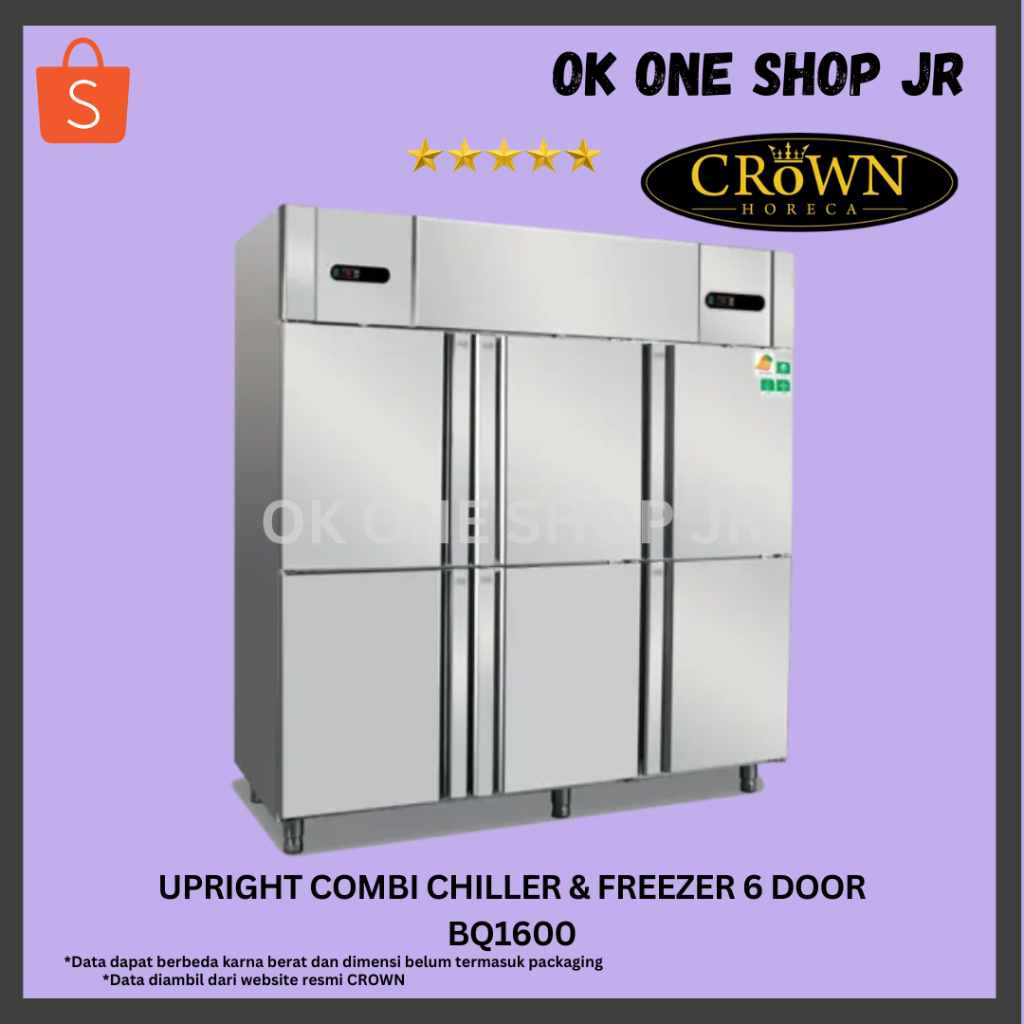 CROWN Q1600 Upright Combi Chiller & Freezer 6 Door | Q1600 Upright Combi Chiller & Freezer