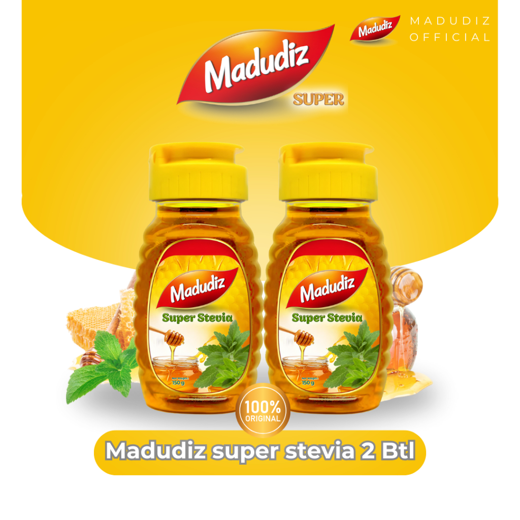

Promo Special 6.6 Madudiz Super Stevia150gr Paket 2 Botol – Madu Alami dengan Ekstrak Daun Stevia