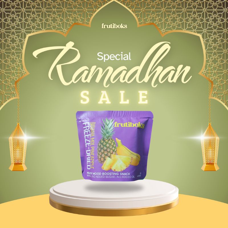 

[RAMADHAN SALE] FRUTIBOKS FREEZE-DRIED BANANA MIX PINEAPPLE SNACK Cemilan keripik buah kering pisang dan nanas