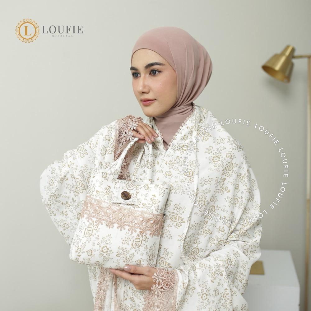 Mukena Renda Motif Loufie Katun Micro Foil Khalisa Mukena Dewasa Motif