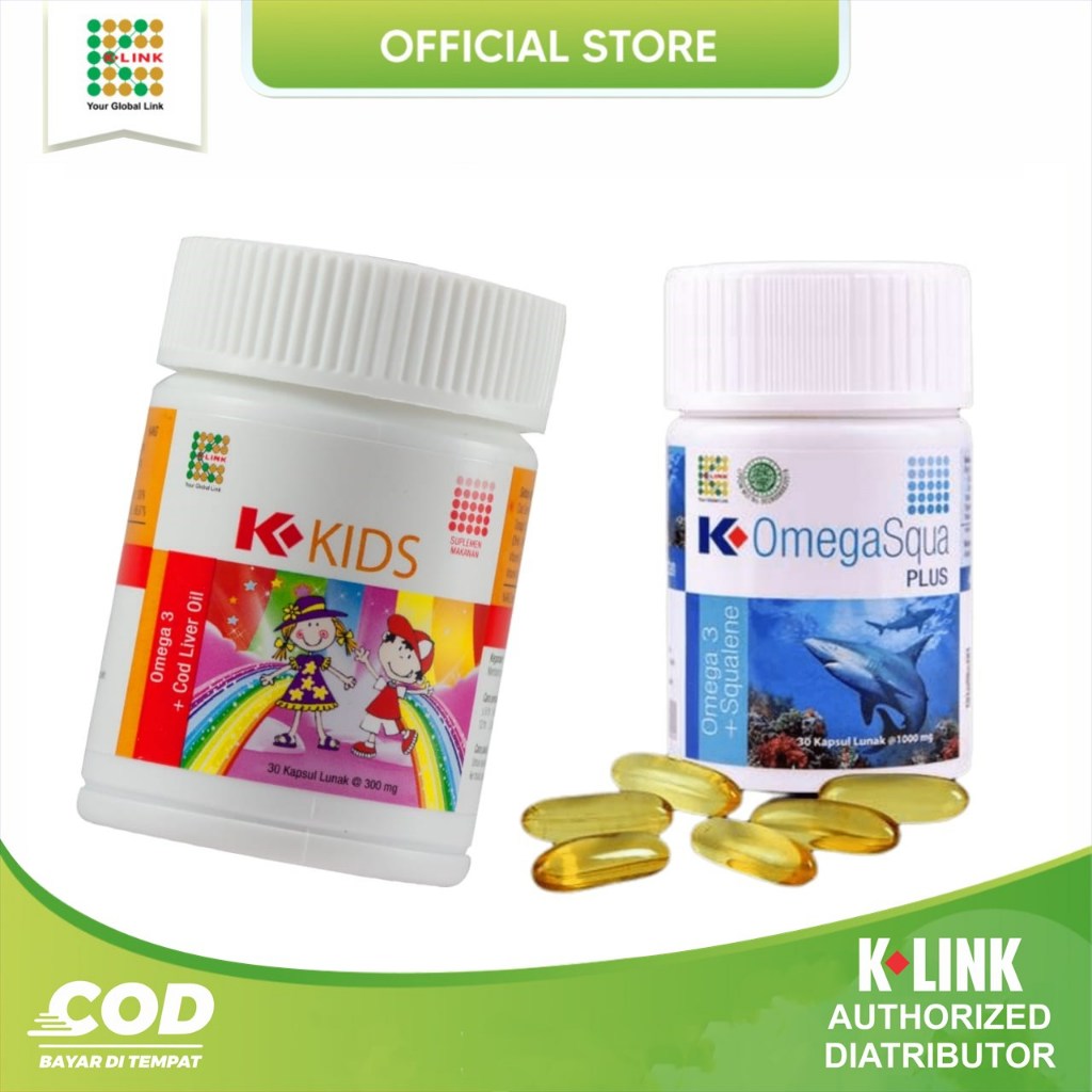 HERBAL K-link minyak ikan omega kids & omega squa K Link minyak ikan