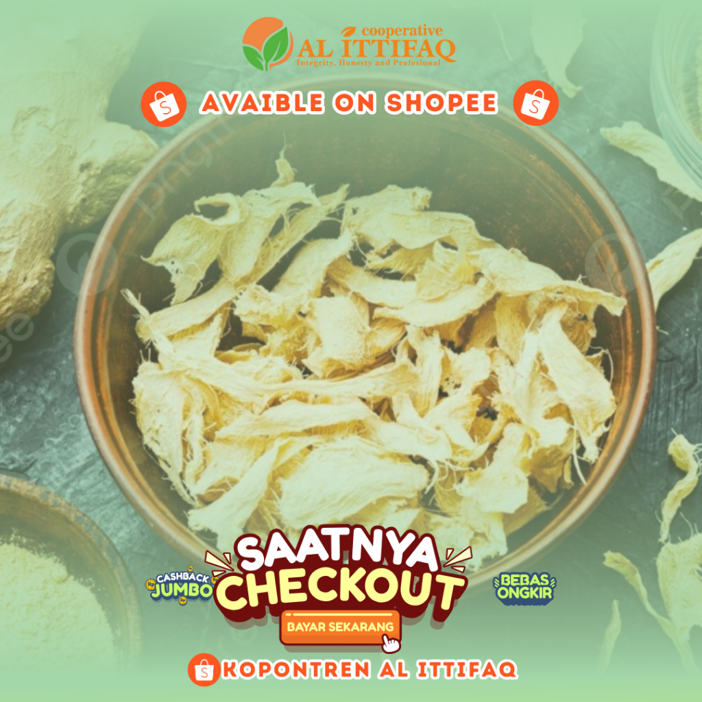 

Jahe kering untuk minuman herbal 100gr/250gr Murah Berkualitas Kopontren Al Ittifaq Bandung