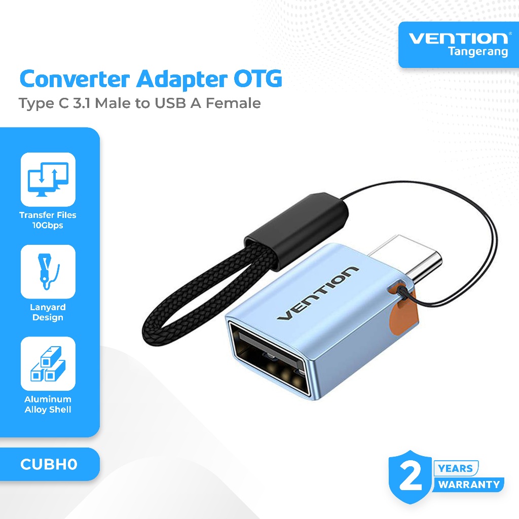Vention Converter Adapter OTG Type C 3.1 Male to USB A Female with Lanyard - CUBH0