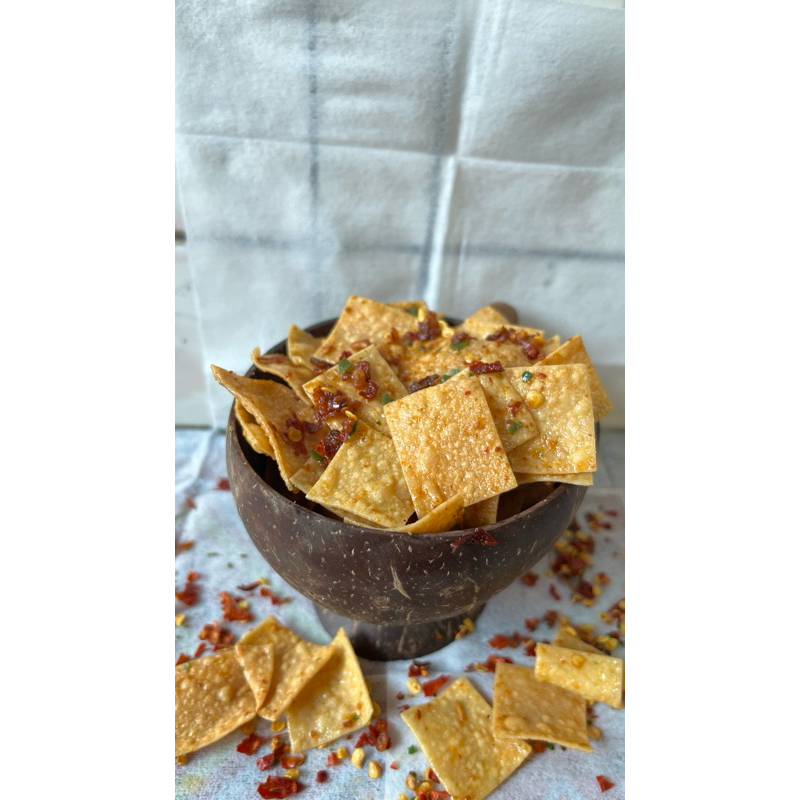 

Pangsit goreng pedas 500gr