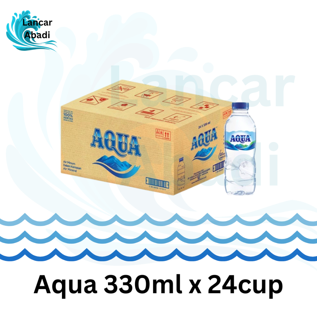 

Aqua Botol Mini 330ml isi 24 (1box) Air Minum Mineral