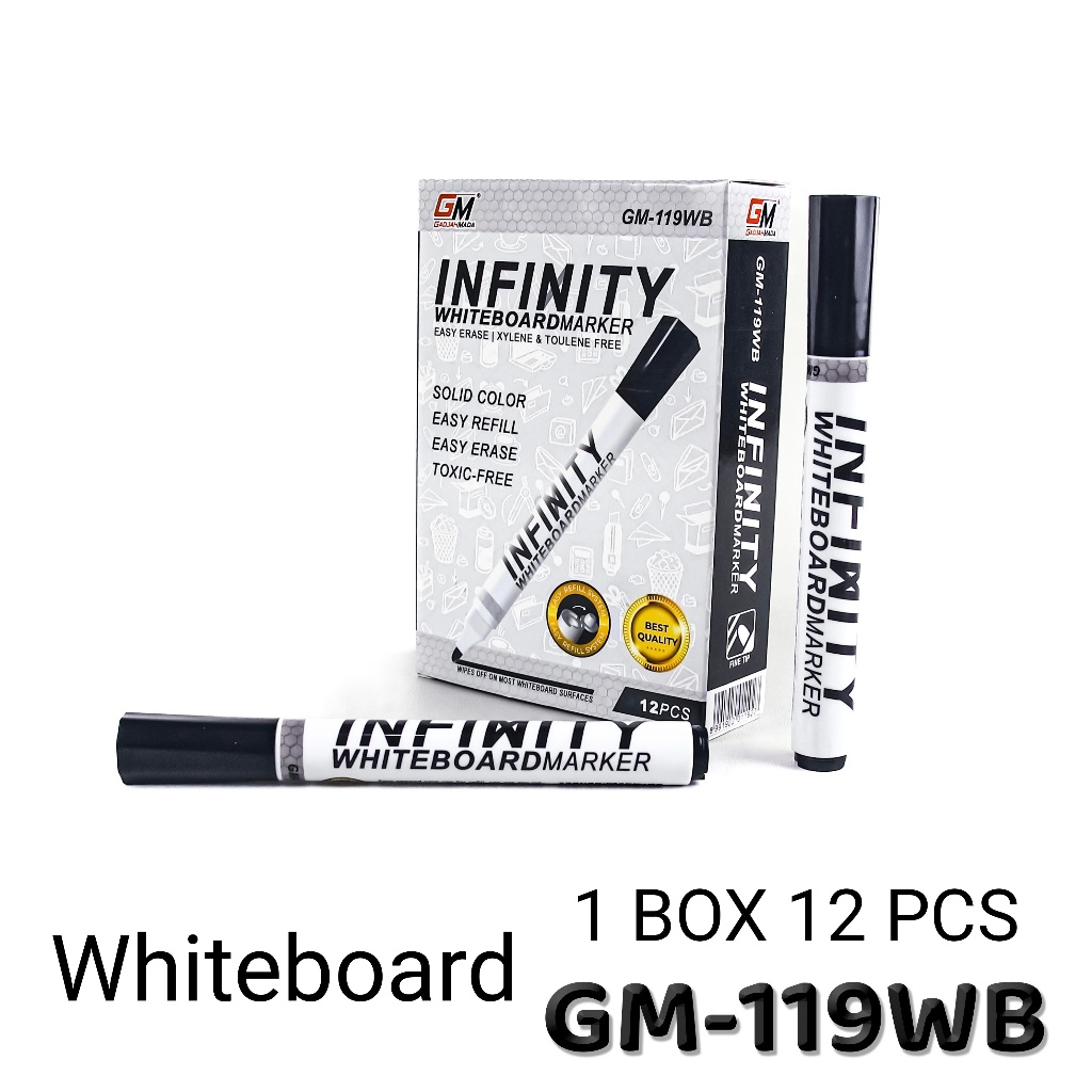 

Spidol Whiteboard Maker DM-119WB isi 12 pcs - Hitam