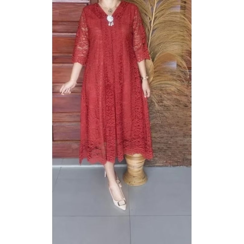 Dres Brokat Kartini Model Baby Dol Cantik