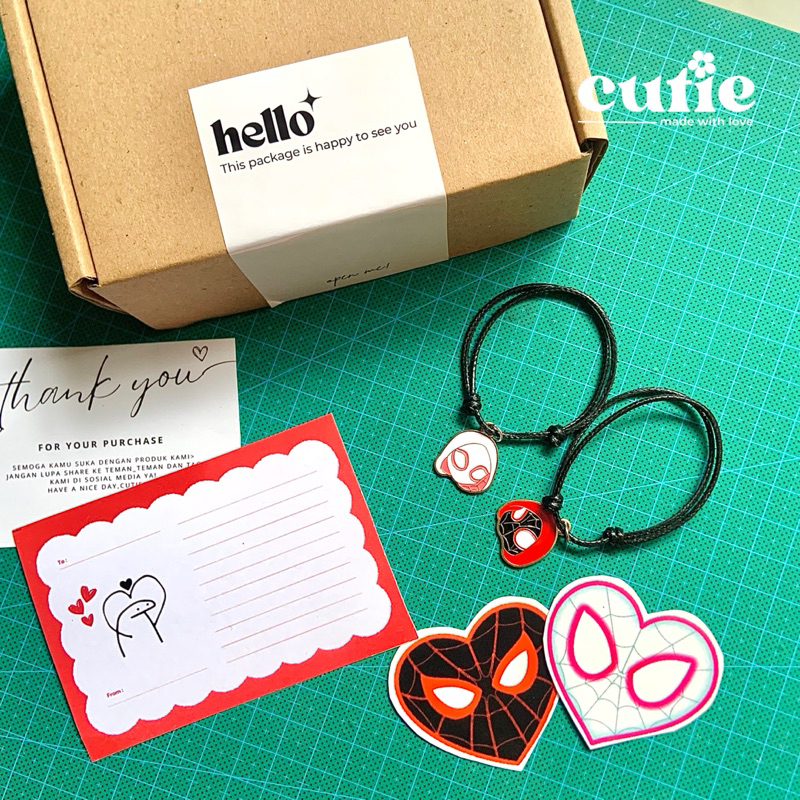 Gelang Couple Spiderman / Giftbox Gelang Couple Spiderman / Gelang Spiderman Couple