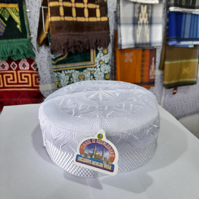 Kopiah peci bangladesh putih kubah