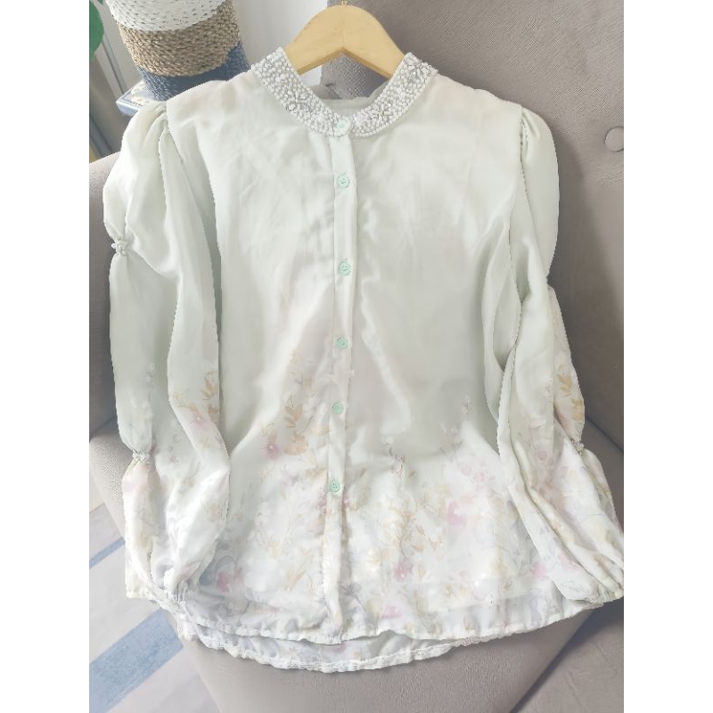 Atasan Ceruty Motif Bunga Blouse Wanita