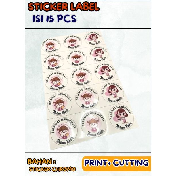 

(1 LEMBAR ISI 15 PCS) STICKER LABEL/ STICKER CUTTING/LABEL MAKANAN