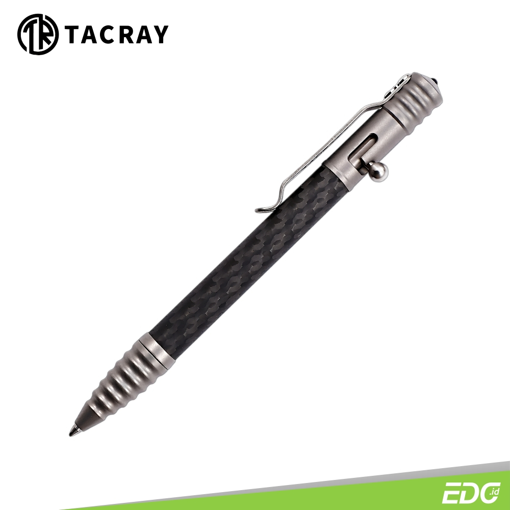 

Pen Tacray Titanium Carbon Fiber Ballpoint Bolt Action Tactical Pocket EDC Pen Ceramic Bead TR-TAC1902