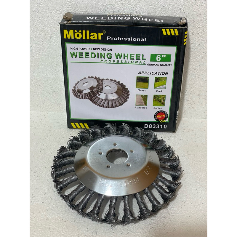 Sikat kawat rumput 6" mollar / sikat kawat besi 6 inch mollar