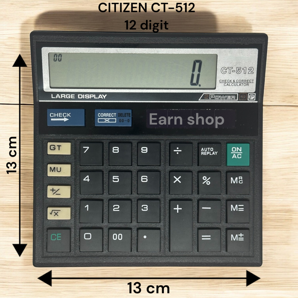 

Kalkulator Citizen CT 512 12 Digit -Kalkulator Check / Kakulator Dagang Besar / Calculator CT 512 MURAH