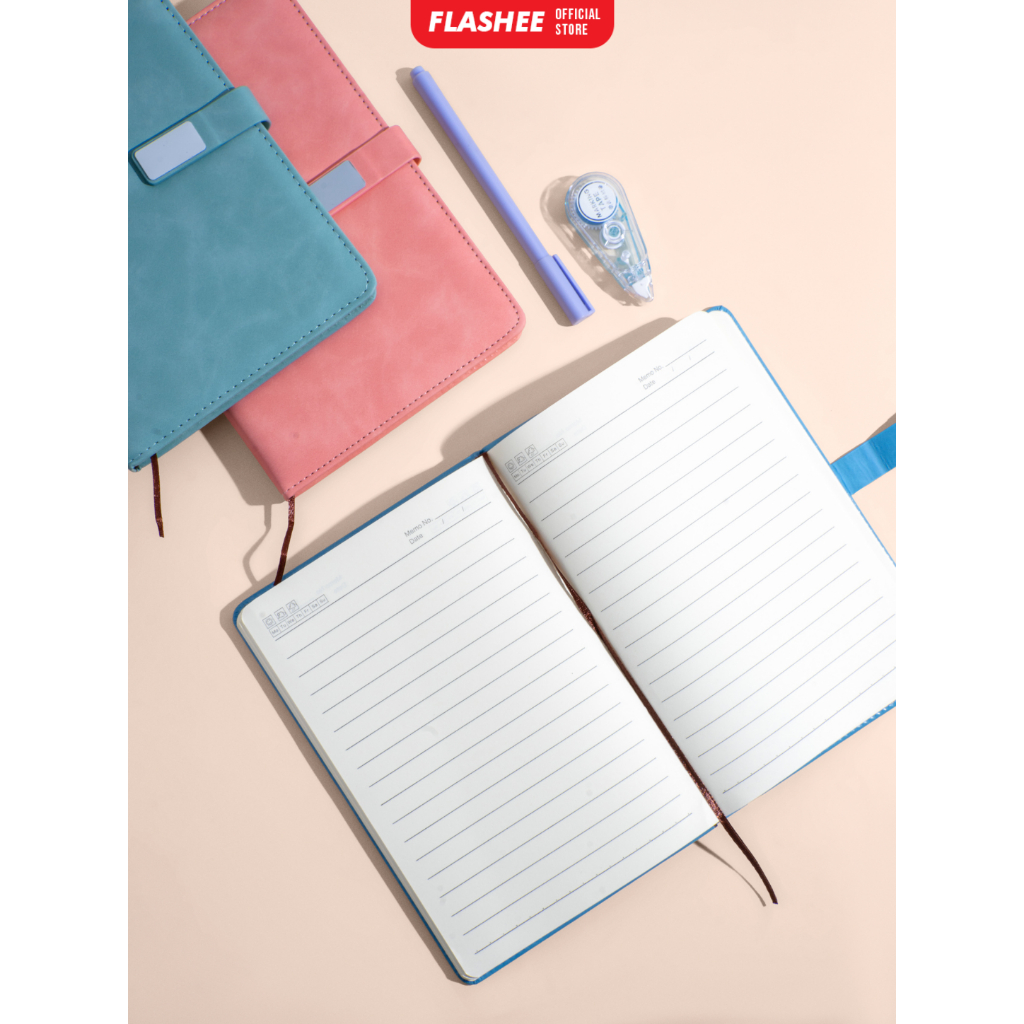 

Flashee 100 Lembar Notebook A5 Pink Muda Buku Tulis Catatan Aesthetic Berkualitas Binder Notes A5