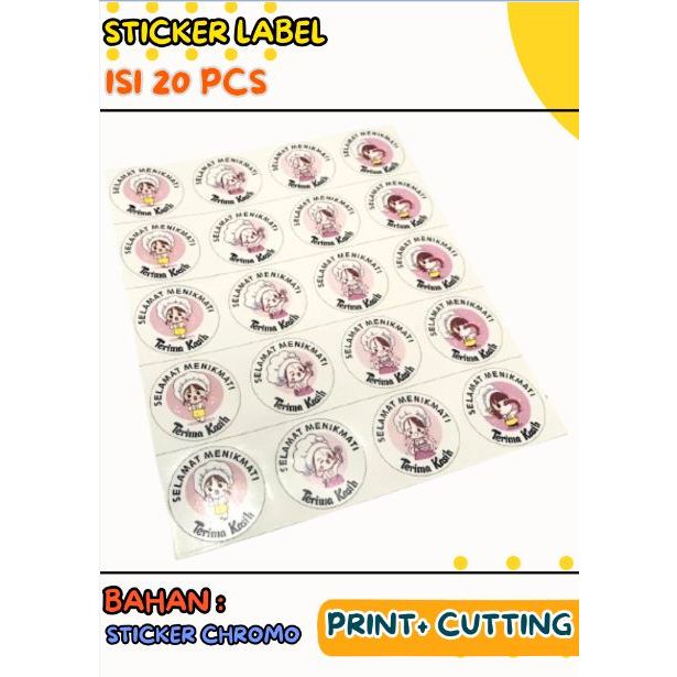 

(1 LEMBAR ISI 20 PCS) STICKER LABEL/ STICKER CUTTING/LABEL MAKANAN