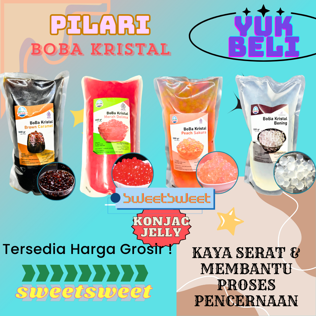 

Sweetsweet Boba Viral Aneka Warna | Konjac Jelly Siap Saji 1 Kg++ {BISA COD} {Tersedia Harga Grosir}