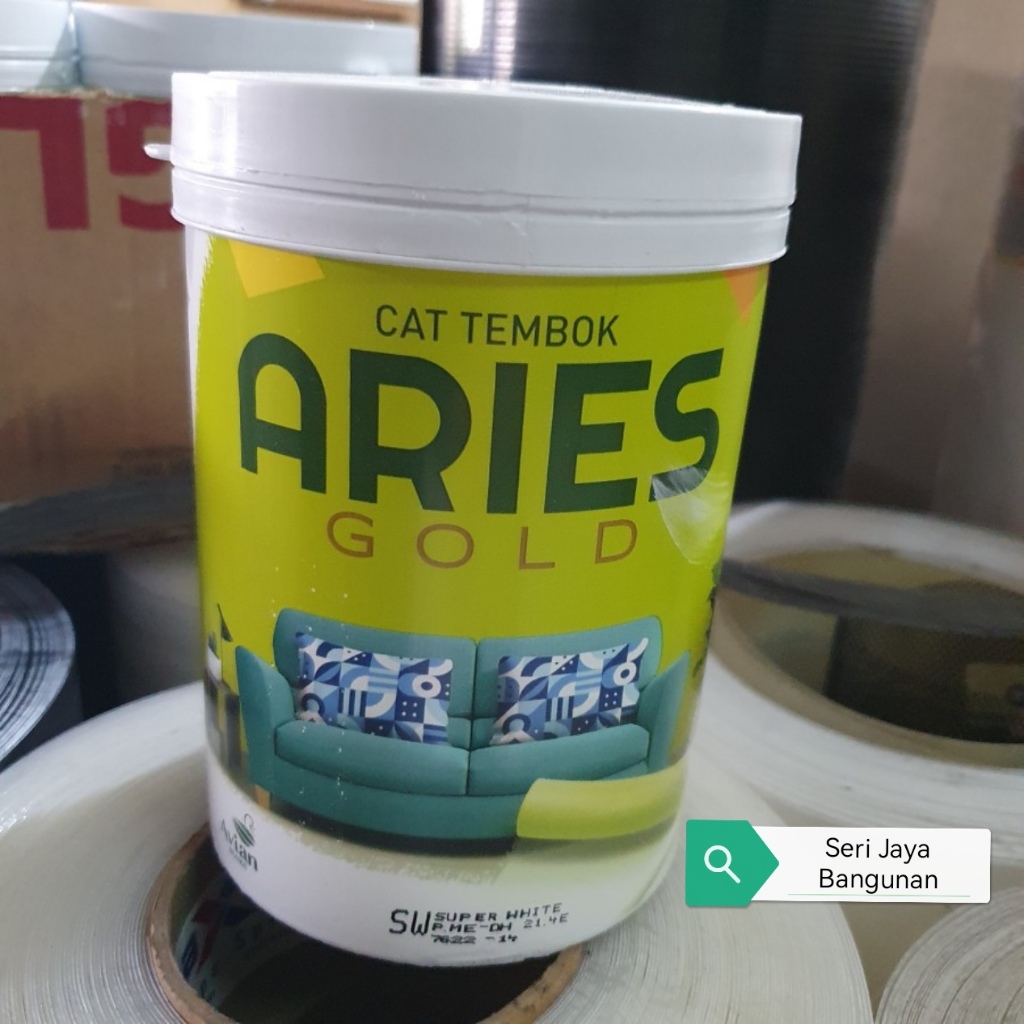 Cat Aries Gold 1kg/ Cat Tembok Aries Gold 1 kg/ Cat Plafon Dinding Avian Brands 1 Liter 1Liter