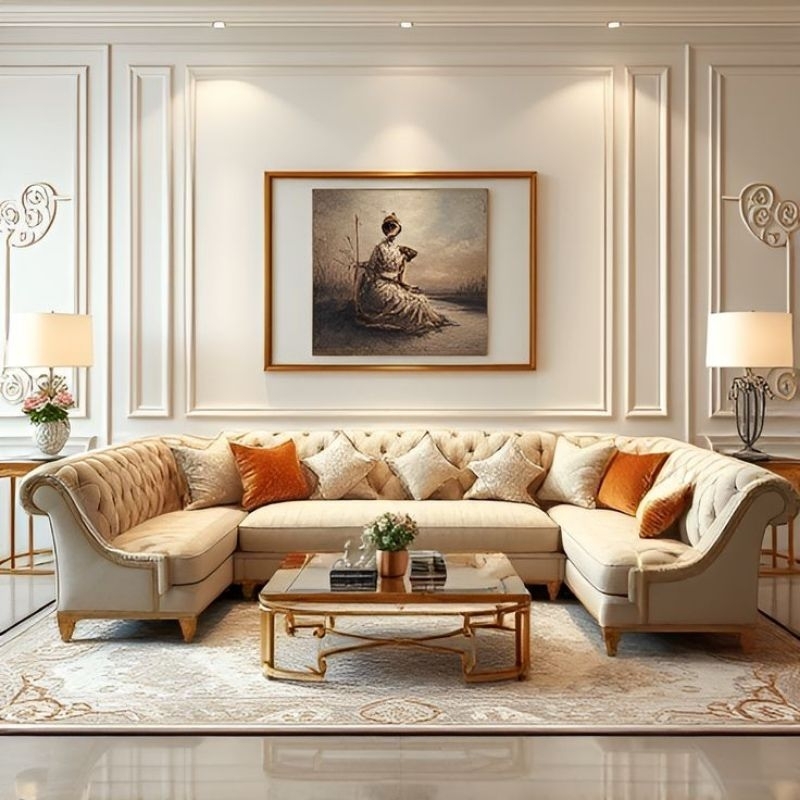 sofa ruang tamu bergaya klasik Eropa sofa ruang tamu modern mewah berkualitas