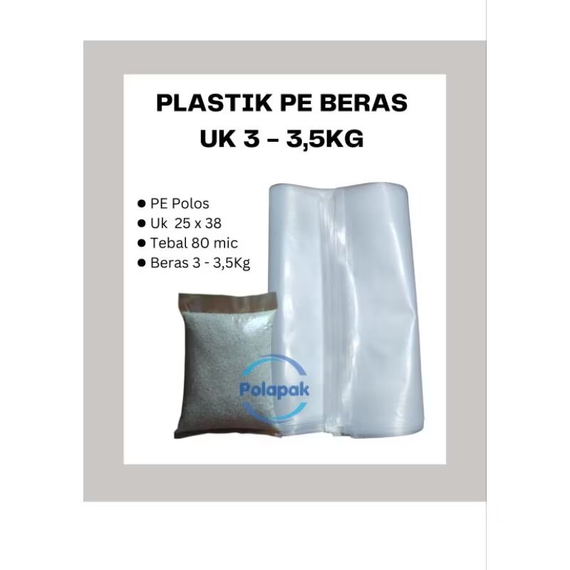 Kantong Plastik PE Beras Uk 3 - 3,5kg