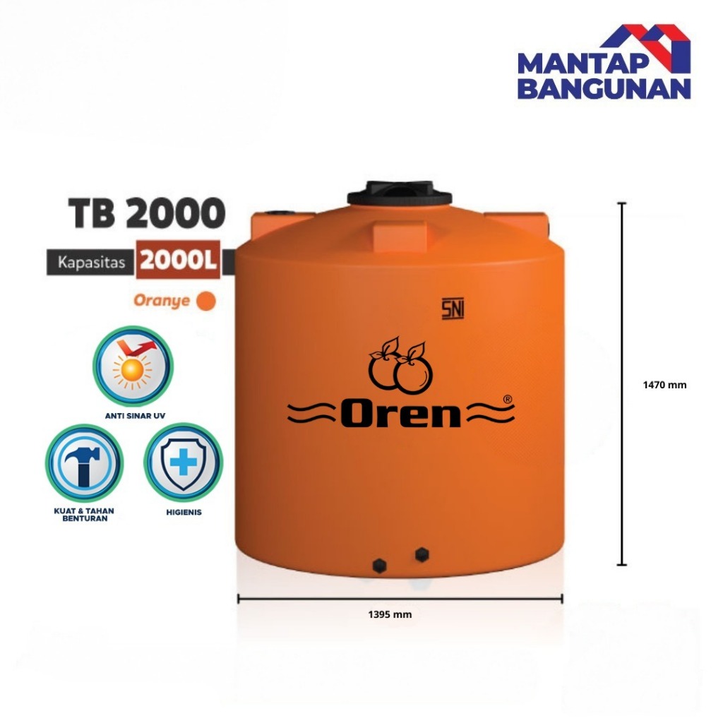 Tangki Air Oren TBO 2000 (2000 Liter)