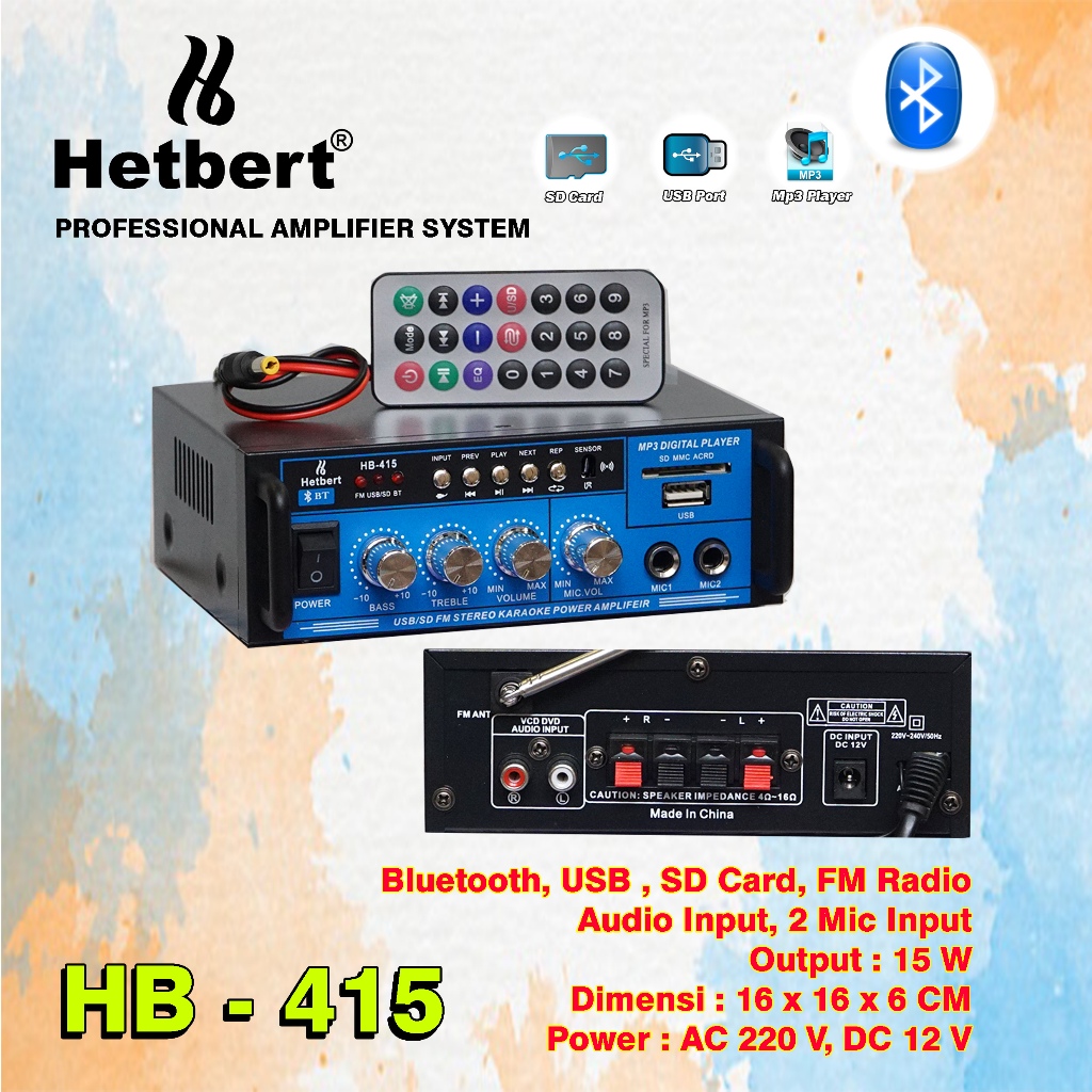 Mini Amplifier Bluetooth /USB / SD / FM  NSA - 415