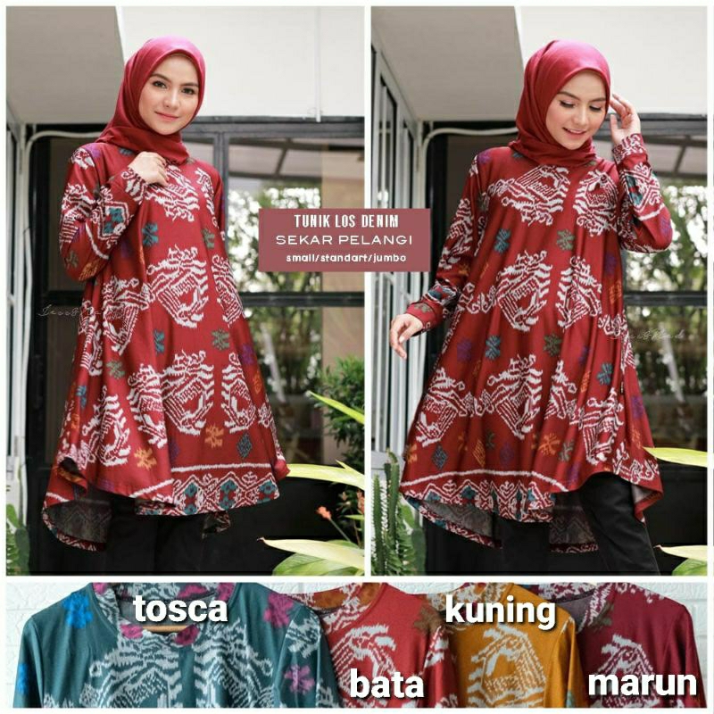 Tunik Jess Nad denim L/XL, sekar pelangi