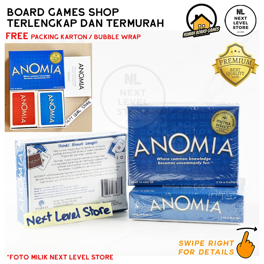 Anomia Card Game Board Games Family Party Edukasi Permainan Kartu