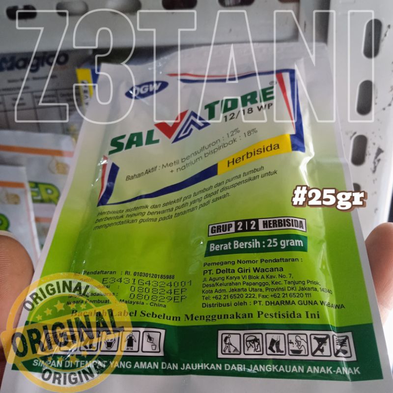 SALVATORE 12/18 WP 25gr Herbisida Sistemik dan Selektif  Pra dan Purna Tumbuh