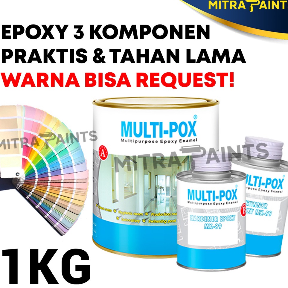 Super TAHAN GESEK MULTIPOX MX99 CAT EPOXY 3 KOMPONEN PROPAN SET 1 LITER  CAT LANTAI TEMBOK SEMEN KER