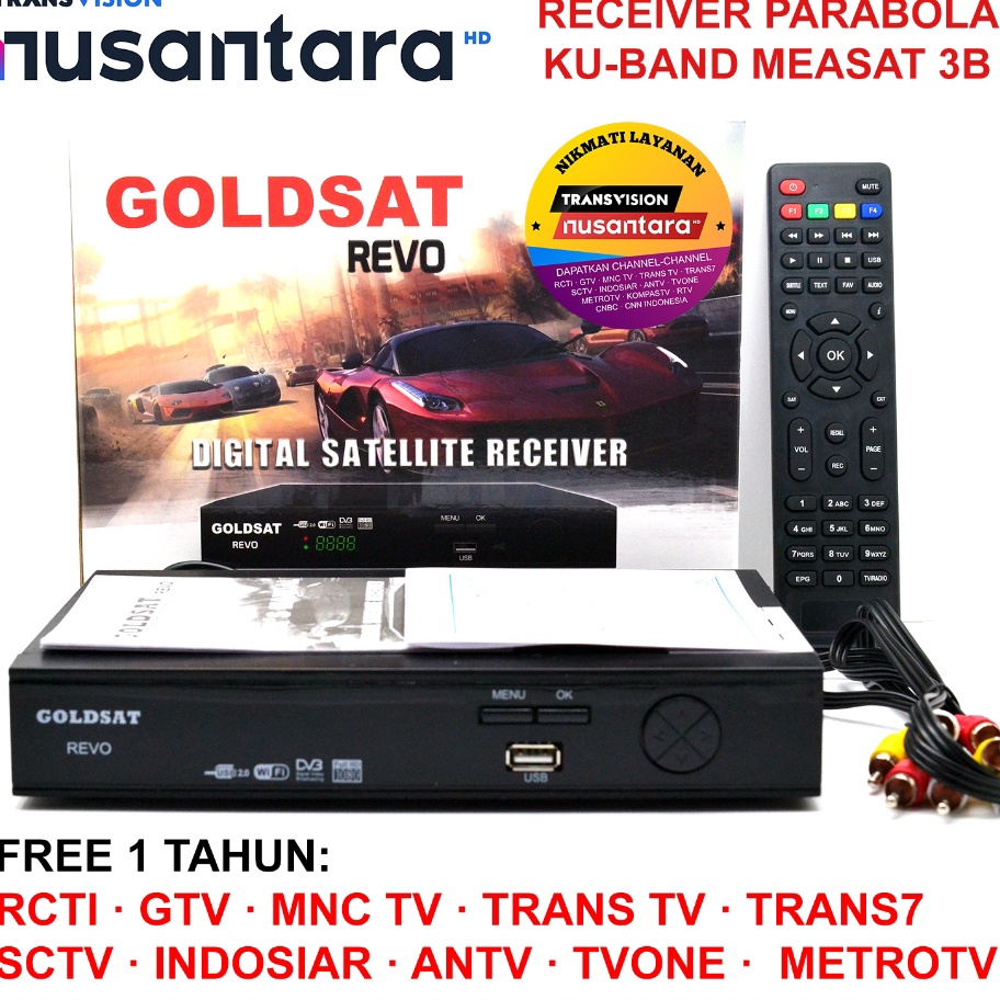 Super Receiver Parabola Mpeg4 HD Goldsat Nusantara  Transvision