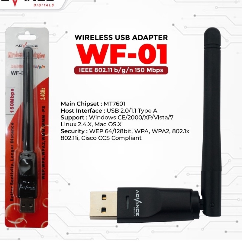 Diskon Advance USB Dongle Wifi Wireless Adapter Receiver WF1untuk stb