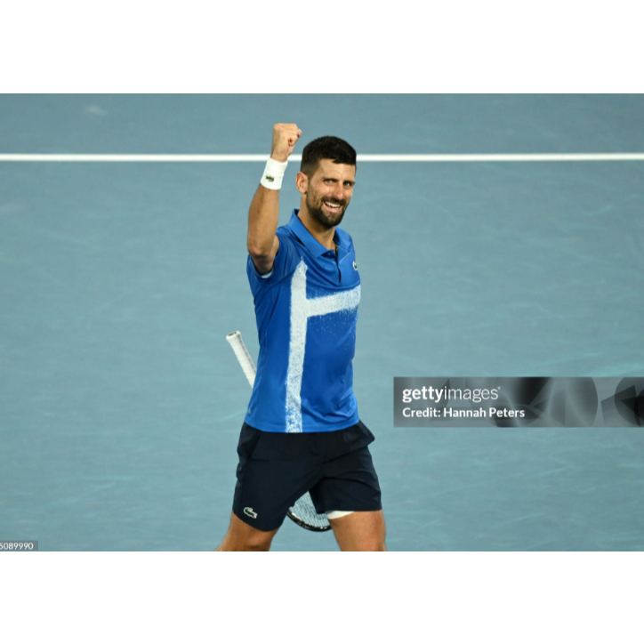 JERSEY TENNIS NOVAK DJOKOVIC OF SERBIA AT AUSTRALIAN OPEN 2025 AT MELBOURNE PARK CARLOS ALCARAZ