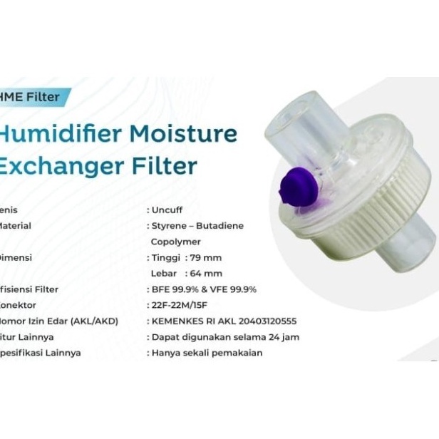 Spesial HME Bakteri FORSCH HMEF Breathing Ventilator FORSCH Bacterial FORSCH