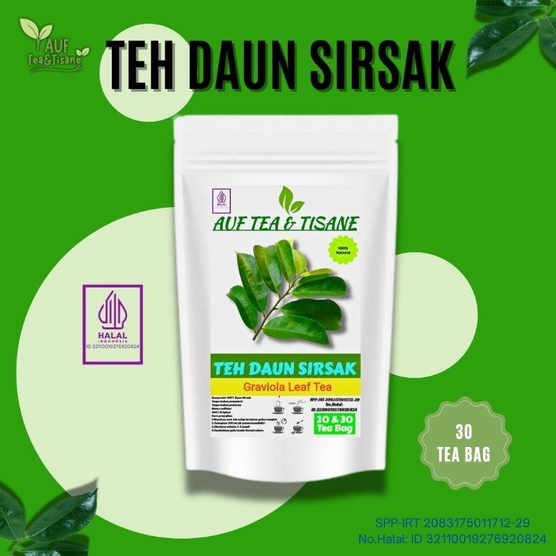 

AUF Tea & Tisane Teh Daun Sirsak|Graviola Leaf Tea,Isi 30 Tea Bag(Teh Celup)