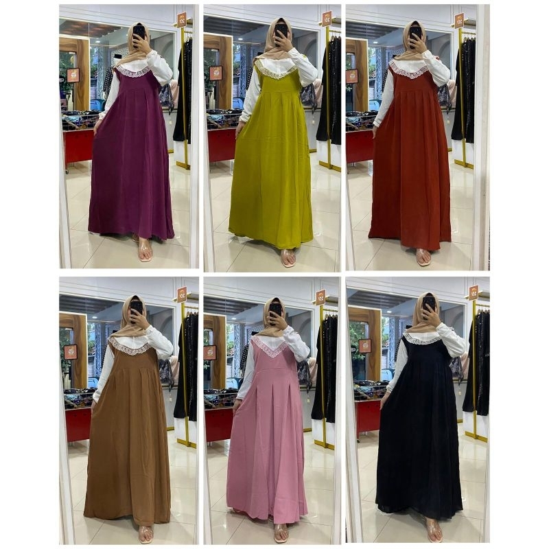 [HOME DRESS] Gamis WINKA Maxy dress crinkle terbaru | termurah | elegant | Simple dress