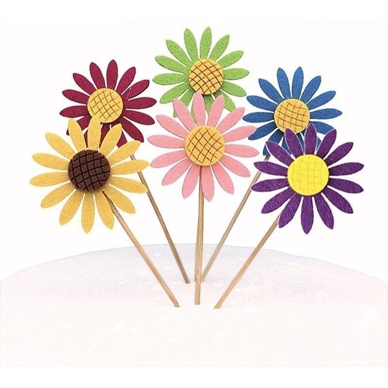 RD 5pcs Cake Topper Sun Flower Hiasan Kue Bunga Matahari