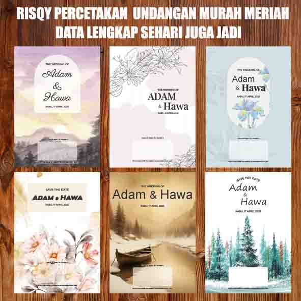 UNDANGAN PERNIKAHAN 1 LEMBAR BOLAK-BALIK UNDANGAN 1 SISI -UNDANGAN CETAK - UNDANGAN KHITANAN - UNDAN