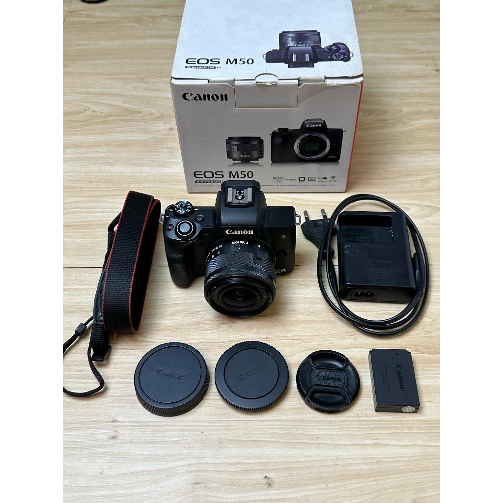 KAMERA MIRRORLESS CANON M50 + KIT 15-45MM STM BEKAS/SECOND