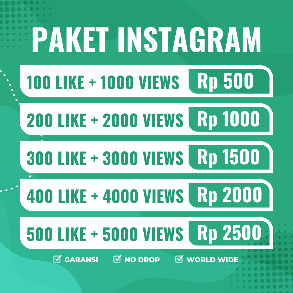 Paket View Instagram Like Permanen Bergaransi Aktif Indonesia Mix IG Likes dan Viewer Reels dan Post