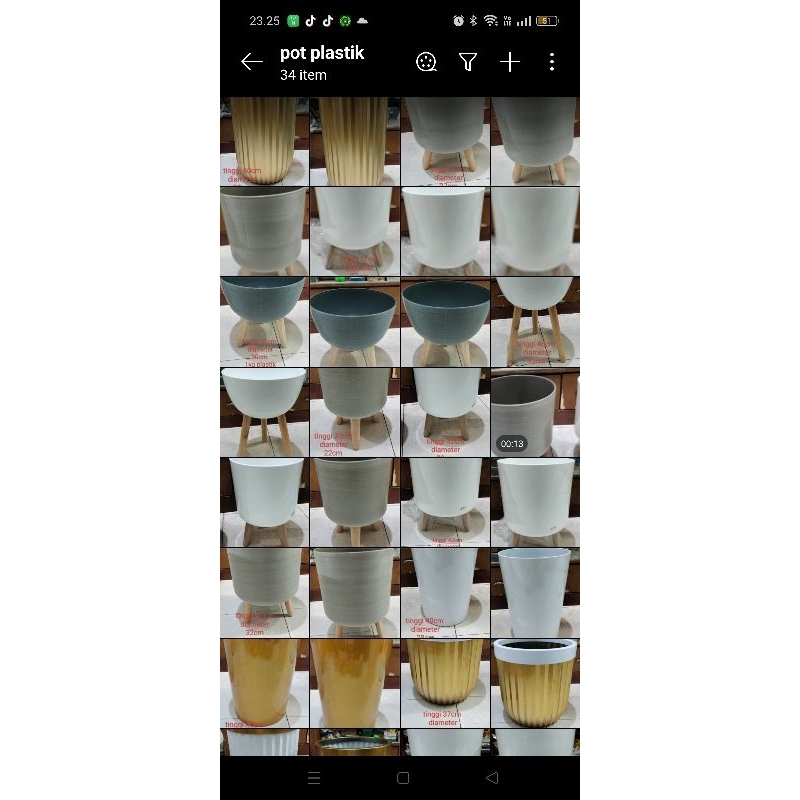 Pot aesthetic kaki kayu /vase anggrek /pot bunga/pot pohon hias