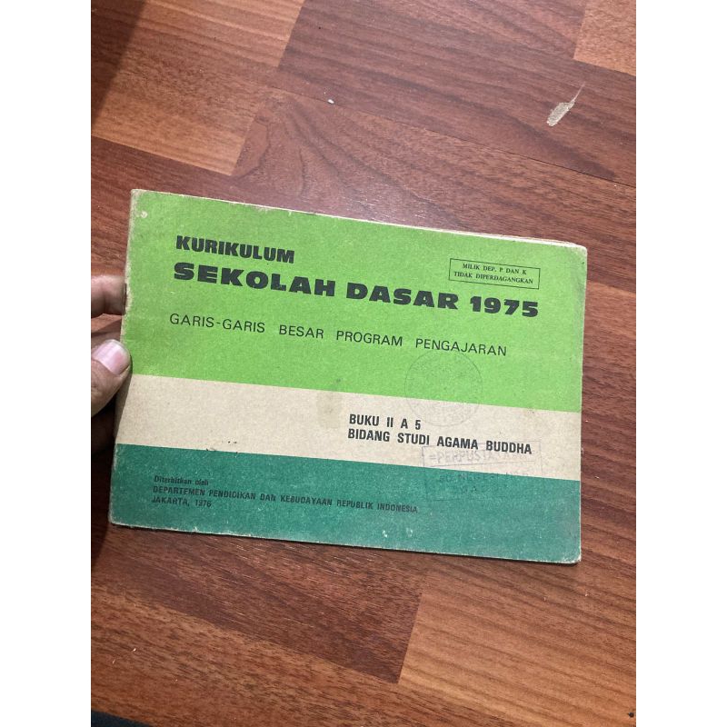 Buku Kurikulum Sekolah Dasar 1975 Garis Garis Progam Pengajaran