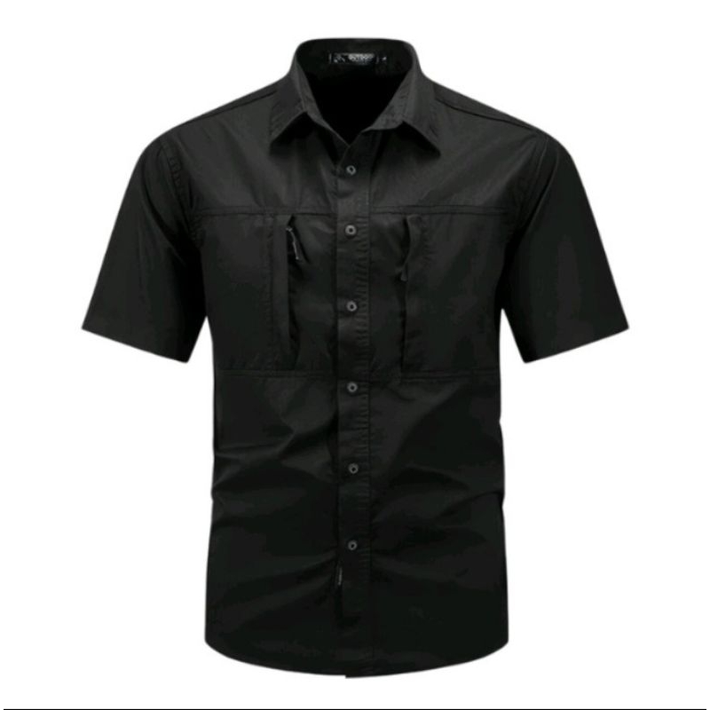 Baju Tactical Hitam Lengan Pendek