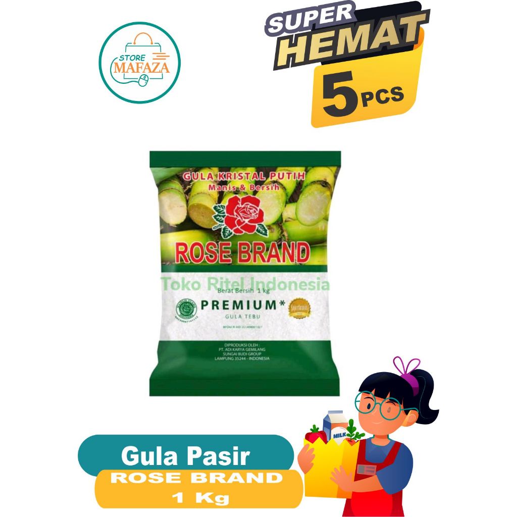 

ROSE BRAND Gula Pasir Premium Rose Brand Hijau 1kg SUPER HEMAT 5 PCS