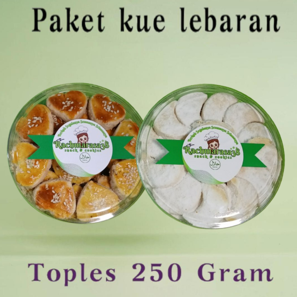 

rachmarasa38 | paket Kue Kering 250 Gram | nastar Nanas | Kue putri Salju pandan | kemasan 250 Gram